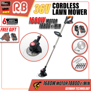 36V Cordless Force Lawn Mower Electric Weeder Mesin Rumput Bateri mesin rumput cordless