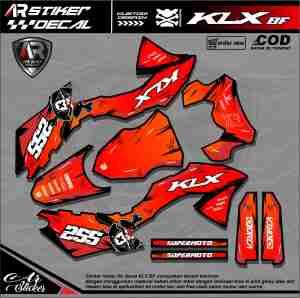 Sticker Dekal KLX 150 BF Fullbody Stiker motor keren variasi KAWASAKI KLX BF Supermoto AR-01