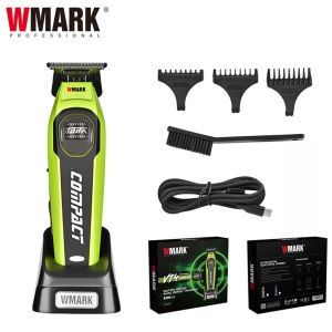 WMARK Beard Trimmer for Men Electric Hair Trimmer Hair Clippers for Men Professional Visible Outer Rotor BLDC 2 Speed Stainless Steel DLC-Coated T-BladeLED Light USB-C/Dock Rechargeable (VT4Green)
