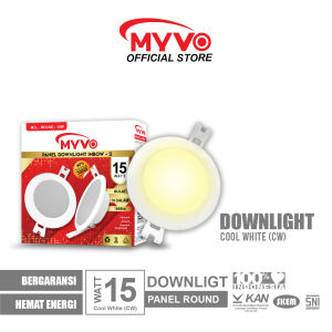 MYVO Lampu LED Downlight 15 Watt Panel Round Inbow Cahaya Putih Kekuningan