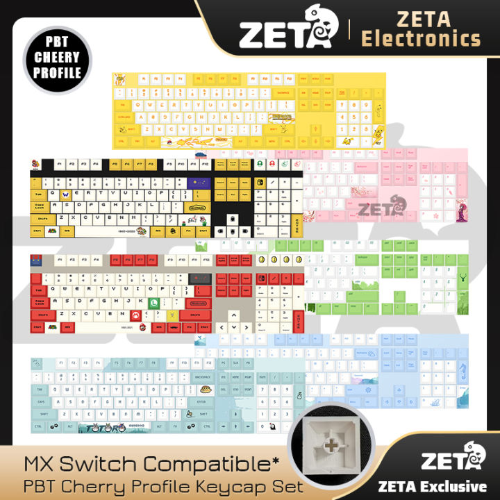 ZETA PBT Keycap Set Mari/Pika/Totro/Forest/Sakura theme Cherry Profile ...
