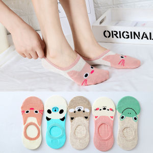 5 đôi / lô Vớ động vật dễ thương Harajuku dành cho phụ nữ Mùa hè Hàn Quốc Mèo gấu Thỏ vui nhộn Cắt thấp mắt cá chân Vớ hạnh phúc Sox Kawaii Socks2026