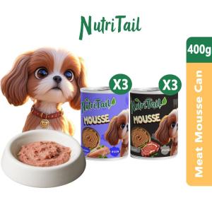 6PCS NutriTail Dog Food 400g Wet Food Dog Food Mousse for Puppy Dog Treat Immune Support Strong Bone