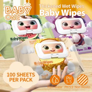 Baby One 3 Packs x 100 Sheet Gentle Wipes For Baby Wet Wipes Disposable Hypoallergenic (Non-Alcohol)