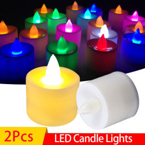 [YESPERY] 2Pcs Electronic LED Candle Light Smokeless Flameless Battery Candle For Wedding Birthday Party Decor