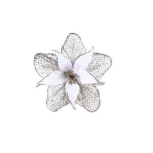 ZG285 กลิตเตอร์ ดอกไม้คริสต์มาส เป็นรูกลวง ดีไอวาย ดอกไม้ประดิษฐ์ประดิษฐ์ อุปกรณ์ปาร์ตี้ปาร์ตี้ ยืดหยุ่นได้ เครื่องประดับต้นคริสต์มาส แต่งงานในงานแต่งงาน