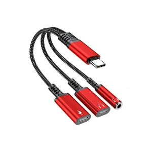 USB C Adapter Fast Charge With Auxiliary Stereo Port Universal Compatibilities For Headphones Smartphones Electronics