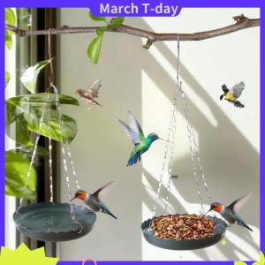 March Treo Bird Feeder có thể điều chỉnh chuỗi treo Parrot Feeder chim nhỏ khay thức ăn cho Patio ban công cây bên ngoài chim Nguồn cung cấp