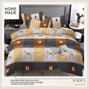 Sprei Fitted Katun Premium Homemade Ukuran 200x200 Extra King Tinggi 30