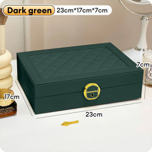 NEST Jewelry Box With Lock Luxury Storage Fashion Velvet Necklace Bracelet Ring Showcase Stackable Storage Organizer
