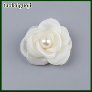 tuokaiguoji 1Pcs 5cm Mesh Gauze Flowers For DIY Wedding Party Decorations Floral Wreath Scrapbook Craft 3D Fabric Flowers