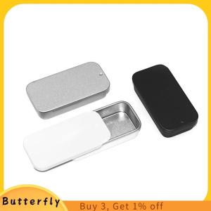 Butterfly กล่องดีบุกขนาดเล็กกล่องดีบุกรูปทรงสี่เหลี่ยมผืนผ้ากล่องเก็บยาเม็ดแบบกดทำจากดีบุก