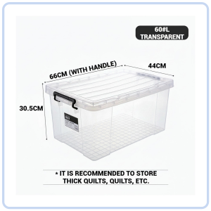 【Pure Care】 Stackable Transparent Storage Box / Storage Organisers / Multipurpose PP Storage Container with Handle