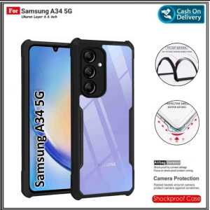 Soft Case Samsung Galaxy A50s / A54 5G / A34 5G Soft Hard Casing Fusion Crack Shockprooft Tpu HD Transparent Acrylic Bening Premium Executive Exellent Quality Cover Bonus Pengiriman Cepat
