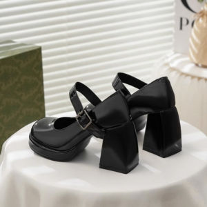 9cm French Buckle Wedding Shoes for Women Waterproof Platform Thick Heels Mary Jane Shoes