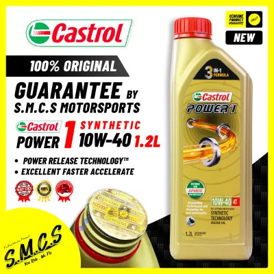Castrol 10W40 4T 1.2L Power 1 4T Oil Minyak Hitam Motosikal (100％ORIGINAL) Engine Oil Castrol Minyak Perinci POWER 1 10W40 CASTROL 1.2L