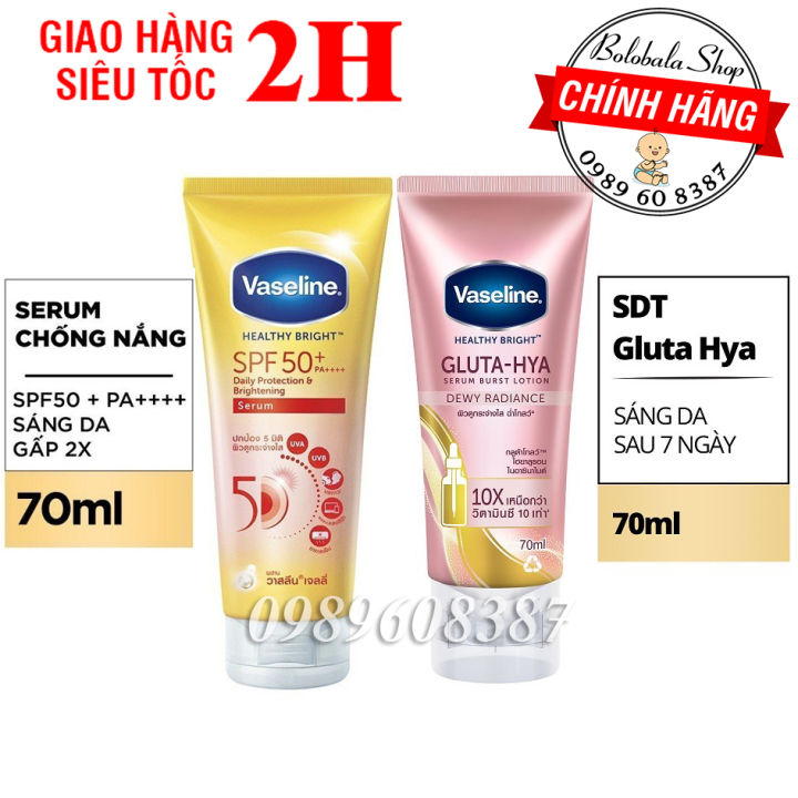 Kem Chống Nắng Vaseline 50x Serum Chống Nắng Cơ Thể Spf50 Dưỡng Da Sáng Khoẻ 30ml 70ml 5477