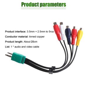20cm 3.5mm + 2.5mm to 5RCA Audio Video AV Component Adapter Cable For Samsung LED LCD TV BN3901154W 306A-Sumsung-TV-AV-Cable