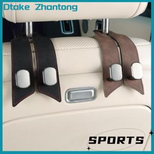 Dtake Quality Car Headrest Hook Premium Suede Rear Seat Hanging Dual Hook Large Load-Bearing Alloy Hook Hanger Universal