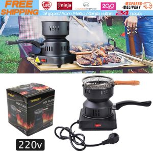 【Local Warehouse】Multifunctional Electric Charcoal Stove Starter Suitable For Hookah Charcoal Barbecue Electric Charcoal Starter Stove Burner Metal Burning Furnace for Shisha Hookah Kitchen Dining Bar Gadgets