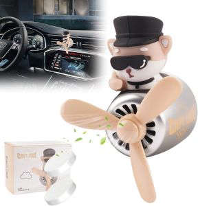 Car Air Freshener Cute Cartoon Rabbit Pilot Car Diffuser Rotating Propeller Automotive Air Outlet Fan Creative Car Perfume Decoration Cool Car Accessories