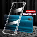 For Vivo Y11 2019 1906 1906_20 Clear Jelly Case Flexible Silicone Drop Cushion Back Cover with Four Reinforced Anti-drop Protective Corners. 