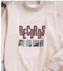 Korean half-high collar long-sleeved T-shirt sweater women velvet casual loose hedging print clothes