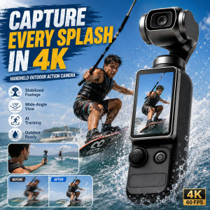 Handheld Stabilized Action Camera Outdoor Sports Camera Portable Waterproof 4K Video Recording Compact Travel Camera Adventure Vlogging Equipment