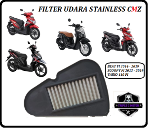 FILTER UDARA HONDA BEAT FI SCOOPY FI STAINLESS STEEL CMZ COMBIZ RACING