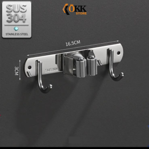 OKK Penjepit Gantungan Sapu Pel Dinding Stainless 304 SUS Anti Karat Kapstok Kamar Mandi