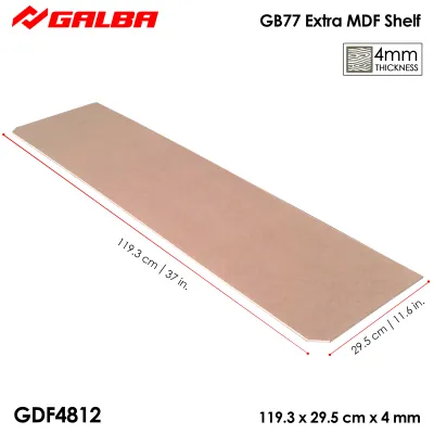 MDF Shelf Panel 4mm (Shelf PANEL ONLY for Galba Boltless Shelving)