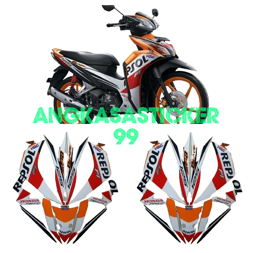 lish sticker striping body motor honda blade repsol 125 2014 putih ...
