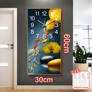 Large wall clock Jam dinding 3d clock wall Crystal painting wall clock Silent wall clock High definition Easy to hang
