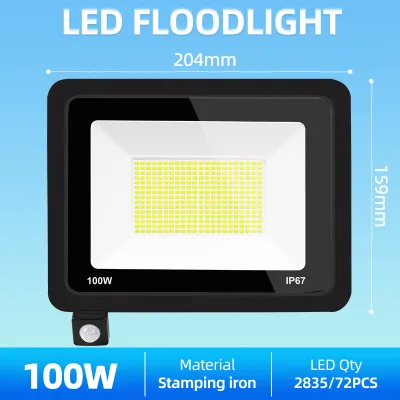 KKSKY 220V Flood Light LED 100 Watts Outdoor IP68 waterproof Spotlight BUY 1 TAKE 1 200W 500W 1000W 2000W Street Lamp for Gateway Yard Park Site