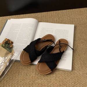 Wear Comfortable Ethnic Style Sandals Womens Summer Flats Versatile Bohemian Fairy Student Cross-strap Roman Shoes