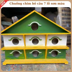 Chuồng chim bồ câu 7 lỗ bằng gỗ tự nhiên – Sơn màu đẹp bền chắc  🐦 Thiết kế tiện lợi