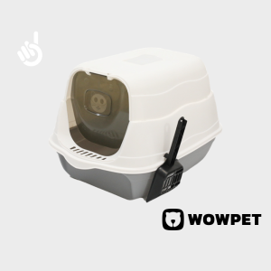 WOWPET Petfy Love Tandaz Den Enclosed Cat Litter Box Anti-Splash 90° Flip Lid Odor Control