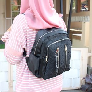 Kholimah Tas Ransel Wanita Cocoli Bordir Tebal Tas Backpack Punggung Sekolah Kantor Multifungsi
