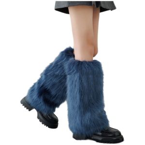 SFFGF Faux Fur Furry Leg Warmers Y2K 40cm Long Tube Sock Fashion Thickened Lolita Boots Cover Autumn/Winter
