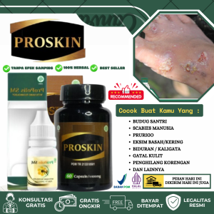 Sehat Kulit Proskin Solusi Atasi Gatal Kulit Budug Santri Scabies Manusia Gudik Eksim Kering/Basah Luka Bernanah Biduran Kaligata Prurigo Anak Dan Dewasa Herbal Propolis SM Original