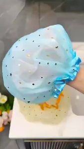 【Ship in 24H】Spot double thickening kalis air shower cap girl shower cap PVC material kalis air bath cap female solek dapur jelaga dustproof 24 jam hantar stok