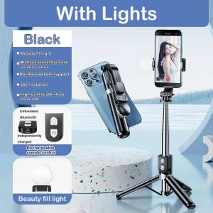 [SG] Portable Selfie Stick Tripod Stand Selfie with Fill Light Bluetooth Selfie Stick Applicable to All Mobile Phones