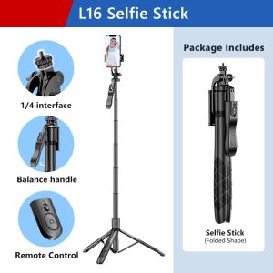 L16 1530mm Wireless Selfie Stick Tripod Stand Foldable Monopod for Action Cameras Smartphones Balance Steady Shoot