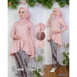 Setelan kebaya blouse moana payet - kebaya modern - motif bunga cantik dan elegan - bahan tulle bordir dan saten kombinasi payet - outfit kekinian - model kebaya terlaris - pakaian kondangan akad nikah wisuda baju pagar ayu pesta