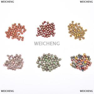 [COD] WEICHENG 6mm 50pcs Flower Glaze Ceramics Spacer Beads for DIY Jewelry Accessories Design
