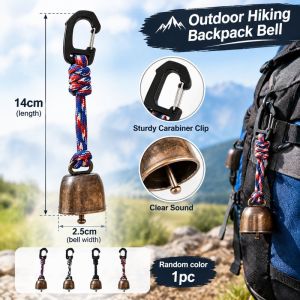 Outdoor Hiking Anti-Lost Bell Bear Repellent Wind Chime Camping Atmosphere Keychain Pet Bell Decoration Loss Prevention Equipment