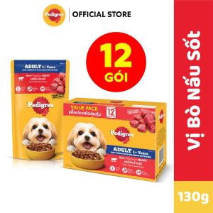 Bộ 12 Túi Thức Ăn Cho Chó Lớn PEDIGREE Dạng Sốt 130g.