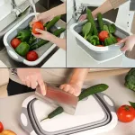 ESTELLE Multifunction Collapsible Cutting Board Dish Tub 3 In 1 Folding Sink Drain Basket Travel Outdoor Camp Portable Basins #1