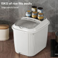 Royalstar 5/10/15KG Rice Dispenser with Wheels Large Rice Storage Box Kitchen Rice Bucket Preferab Rice Storage Insect-Proof Rice Container. 