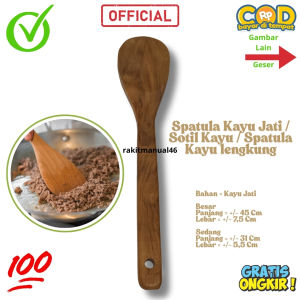 Spatula / Sutil Masak Kayu Jati Props Foto Aksesoris lengkung